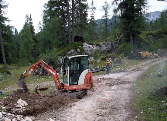 Sprengen Kabelgraben Reiter Alpe