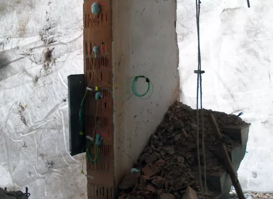 Ecksteher vor der Sprengung