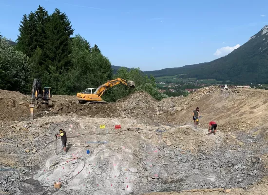 Sprengen eines Speichersee