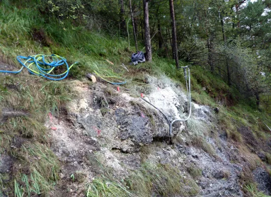 Bohren an Sprengstelle