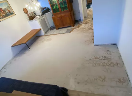 Schimmel unter Bodenbelag