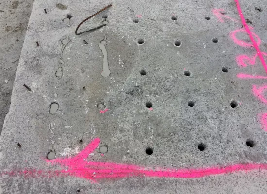 Bohrlöcher mit Quellzement